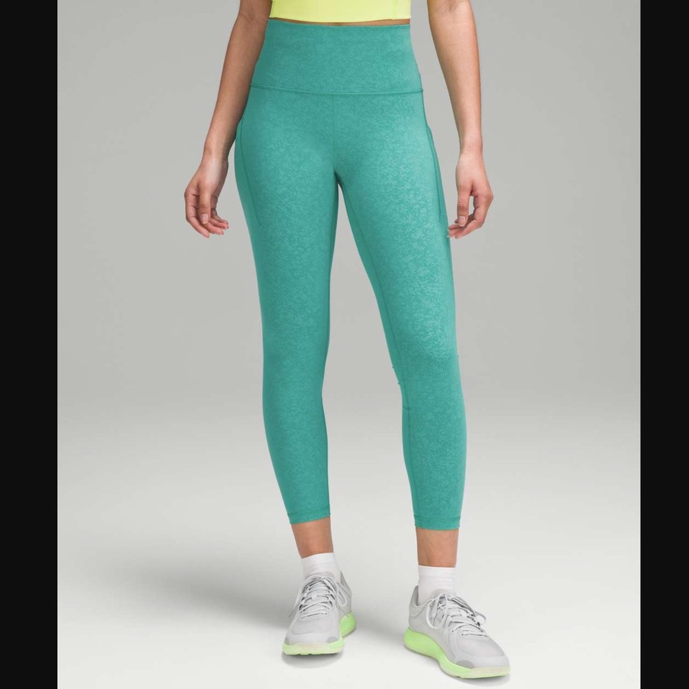 Lululemon Wunder Train High-Rise Tight with Pockets 25” Blaze Maldives Green